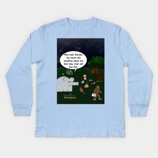 Enormously Funny Cartoons Camping with Bigfoot Kids Long Sleeve T-Shirt